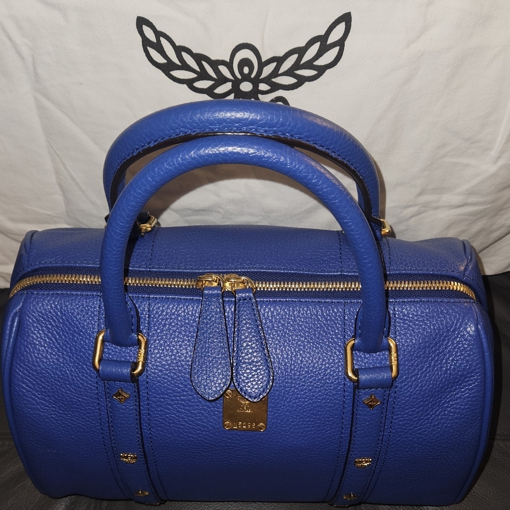MCM Blue Boston Bag - Picture 5 of 8